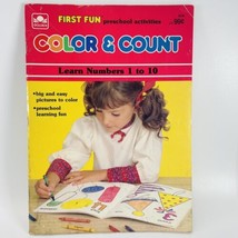 Golden First Fun Color &amp; Count Workbook Learn Numbers 1986 Unused Uncolored - $8.77