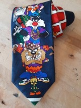 1993 Looney Tunes Mania Neck Tie “The Looney Tunes Posse” Bugs Taz cartoon vtg - £11.50 GBP