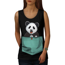 Wellcoda Cute Lil Panda Womens Tank Top, Pocket Bear Athletic Sports Shirt - £14.58 GBP+