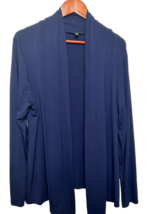 Carole Little Cardigan Womens XL Blue Open Front Long Sleeve - £11.83 GBP