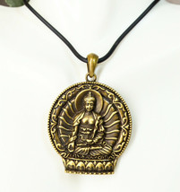 Ebros Dharma Meditating Medicine Buddha Pendant Medallion Necklace Jewelry - £13.53 GBP