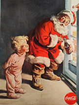 1959 Holiday Rare AD Coca-Cola Haddon Sundblom Santa Raiding the Fridge ... - £11.25 GBP