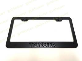 3D Black Toyota Emblem Badge Black Powder Coated Metal Steel License Plate Frame - $23.92