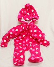 Snowsuit Polka Dots Pink White Baby Size 6-9 Months Garanimals Hooded  - £13.36 GBP