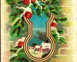 Cabin Scene Pine Baugh Brick Wall Christmas Greetings Embossed 1910s DB ... - $3.91