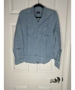 UNTUCKIT NWT Woman’s Alleanza Denim Chambray Button Down Top Pockets Size 2 - €21,39 EUR