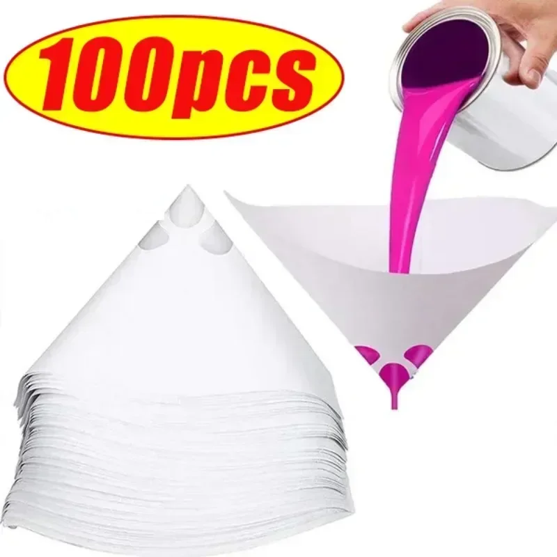 Disposable Paper Filter Paint Spray Mesh Purifying Straining Funnel White - £6.75 GBP+