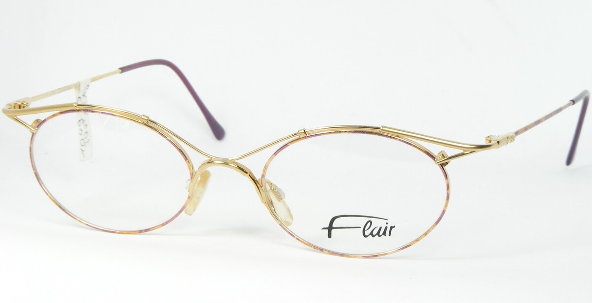 Gafas Vintage Flair 264 728 ORO / LILA / NARANJA Montura De Gafas 48-18-... - $96.01