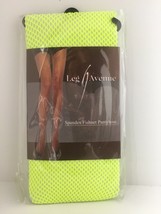 Leg Avenue Neon Yellow Fishnets 9013 Women&#39;s Pantyhose Spandex OSFM NEW - £7.98 GBP