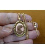 CA30-56 RARE African American LADY pink + brown CAMEO brass Pendant neck... - €16,21 EUR