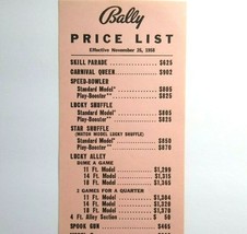Arcade Game Prices Bingo Pinball Nov 25 1958 Skill Parade Carnival Queen - £10.43 GBP