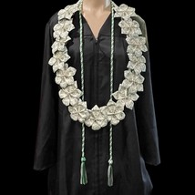 Graduation Money Lei Flower Crisp Bills Green White Four Braided Ribbon ... - $116.77