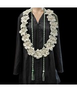 Graduation Money Lei Flower Crisp Bills Green White Four Braided Ribbon ... - $2,145.67 MXN