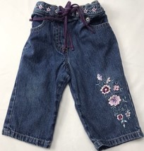 Little Legends Sz 12 M Blue Jeans Denim Pants Embroidered  - £11.79 GBP