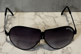 Vintage Ferarri Aviator Foldable Sunglasses Black Metal &amp; Case Folding - $29.02