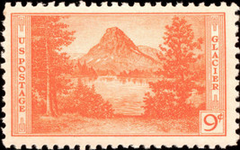 1934 9c Glacier National Park, Red Orange Scott 748 Mint F/VF NH - £2.61 GBP