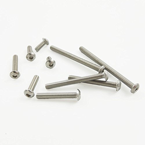 Bluemoona 50 Pcs - Metric Thread M3 Stainless Steel Button Head Hex Socket Cap S