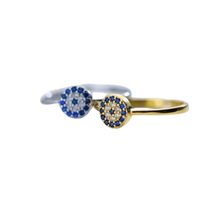 Exquisite 925 Sterling Silver Devil&#39;s Eye Diamond Rings: Elegance Redefi... - £22.33 GBP