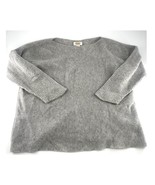 Talbots 100% Cashmere Sweater Womens Large Gray Pullover Minimalist Long... - $103.87 CAD