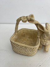 Vintage Ceramic Fitz &amp; Floyd Easter Egg with Bunny 1995 Woven Basket Planter - £17.13 GBP
