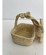 Vintage Ceramic Fitz &amp; Floyd Easter Egg with Bunny 1995 Woven Basket Pla... - $21.78