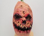 Scary Evil Pumpkin Head Ghoul Latex Mask Halloween Props Horror Jack O&#39; ... - £10.57 GBP