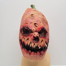 Scary Evil Pumpkin Head Ghoul Latex Mask Halloween Props Horror Jack O&#39; ... - £10.57 GBP