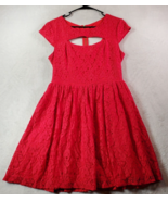 City Studio Dress Juniors Size 11 Red Lace Cotton Sleeveless Round Neck ... - £13.75 GBP