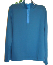 Hugo Boss Teal Blue Men&#39;s 1/4 Zip Cotton Sweater Shirt Polo Size 2XL - $93.15