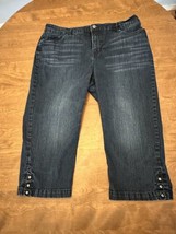 Bandolino Cropped Studded Mandie Women’s Size 16 Skinny Leg Jeans Whispe... - $14.85