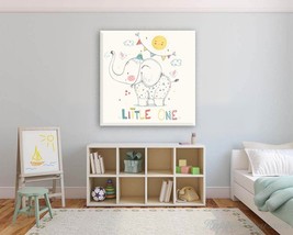 Cute Little Elephant Nursery Canvas Art Baby Decor Kids Room Wall Art Elephant P - £46.99 GBP