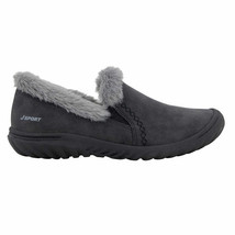 JSport Willa Ladies Size 7.5, Slip on Faux Fur All Terra Shoes, Black - £17.95 GBP