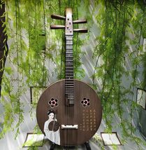 Ruan moon guitar zhongruan medium-sized vintage style Wenge painted Prof... - $599.00