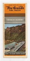 Rio Grande Railroad Time Table &amp; Route Map 1963 Moffat Tunnel Royal Gorg... - $9.90