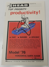 HEAD Horizontal Earth Auger 1976 Sales Brochure Boring Units Illustratio... - $18.95