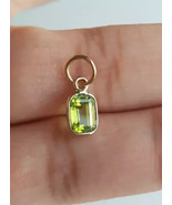 1Ct Emerald Cut Lab Created Peridot in 14K Yellow Gold Plated Women&#39;s Pe... - $1,759.46 MXN