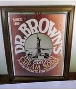 Vintage Dr. Brown’s Cream Soda Advertising Mirror Sign 22x18” Statue of ... - $4,516.98 MXN