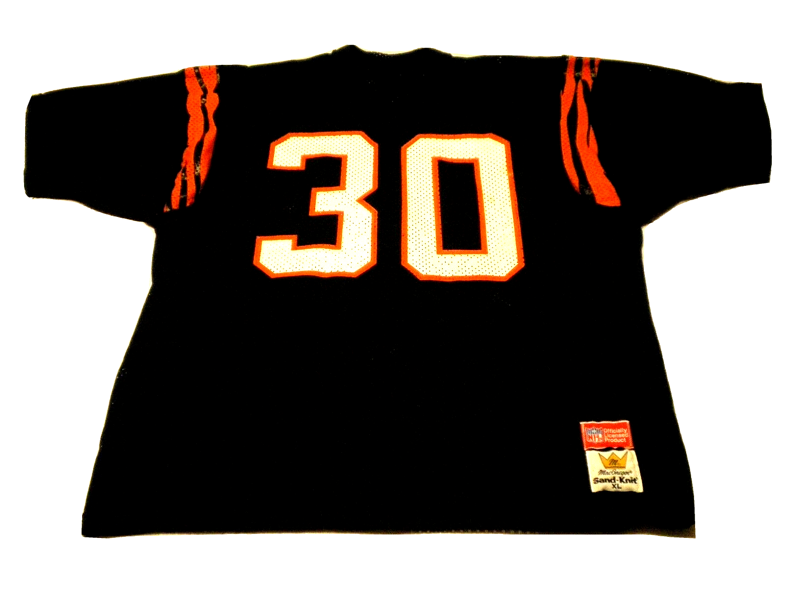 Primary image for ICKEY WOODS Cincinnati Bengals USA Vtg NFL Sand-Knit XL Replica FOOTBALL JERSEY