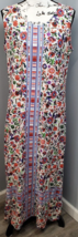 C. Wonder Maxi Dress Women Petite Large Multi Floral Rayon Sleeveless Round Neck - $25.75