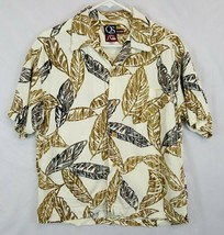 Vtg Quiksilver Rayon Hawaiian Aloha Shirt Sz S M Floral Palm Trees USA Made - $47.13