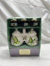 Soprano Notable Fruit Double Condiment Jam Dining Table Ceramic Server B... - $7.92