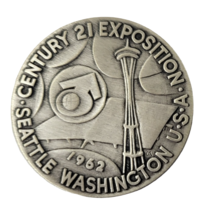 1962 Seattle Worlds Fair Century 21 Expo Official Space Age US Mint Silver Medal - £42.19 GBP