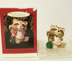 Hallmark Keepsake Racoon Grandchild&#39;s First Christmas Ornament 1993 - £3.12 GBP