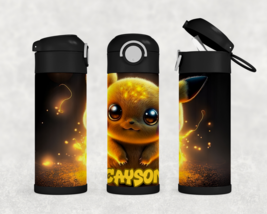 Personalized Pikachu Pokemon 12oz Kids Stainless Steel Tumbler Water Bottle - £17.43 GBP