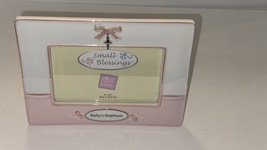 NEW NO BOX Russ Small Blessings Baby&#39;s Baptism Girl Pink Ceramic 4x6 Fra... - £15.66 GBP