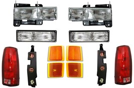 Headlights For Chevy Truck Tahoe Suburban 1994-1998 Tail Lights Turn Signals - £180.32 GBP