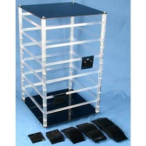 Revolving Rotating Jewelry Display with 100 2&quot; Black Hanging Earring Cards - £35.31 GBP