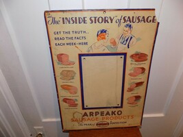 Vintage 1940’s Inside Story of Sausage Arpeako Store Cardboard Store Dis... - $54.45