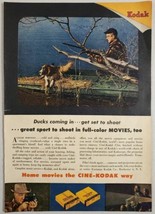 1946 Print Ad Cine-Kodak Movie Cameras &amp; Film Duck Hunter &amp; Hunting Dog - $11.68