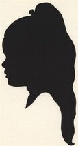 Young Girl with Long Hair Silhouette on 5" x 7" Backer Board - $9.90